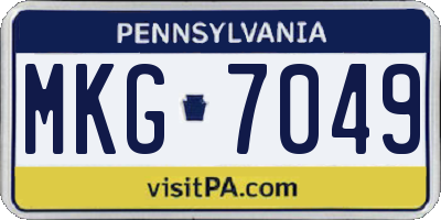 PA license plate MKG7049