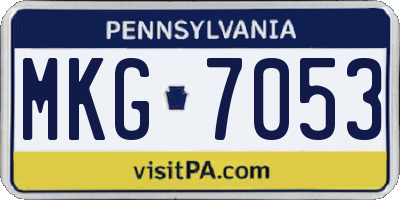 PA license plate MKG7053