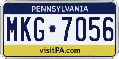 PA license plate MKG7056