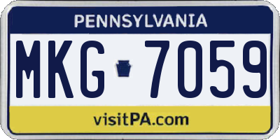 PA license plate MKG7059