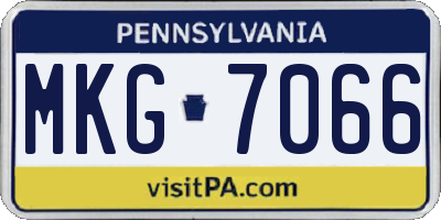 PA license plate MKG7066