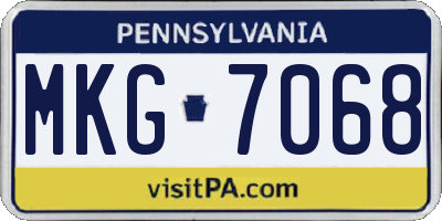 PA license plate MKG7068