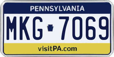 PA license plate MKG7069
