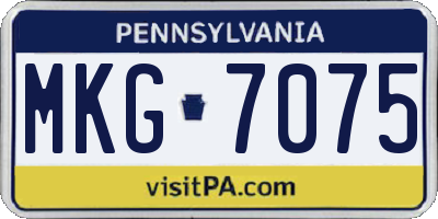 PA license plate MKG7075
