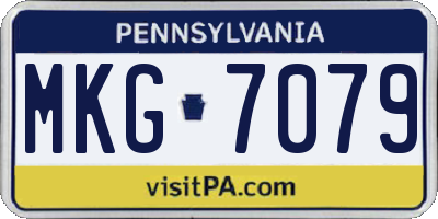 PA license plate MKG7079