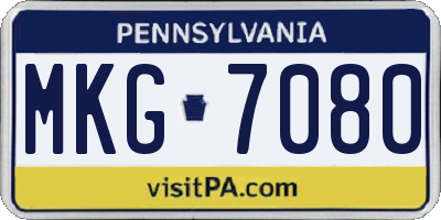 PA license plate MKG7080