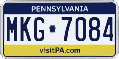 PA license plate MKG7084