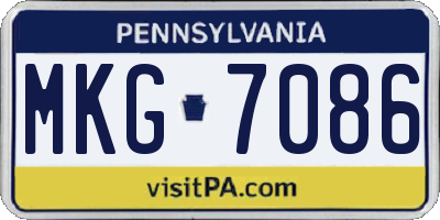 PA license plate MKG7086