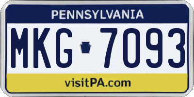 PA license plate MKG7093