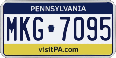 PA license plate MKG7095