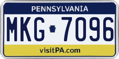 PA license plate MKG7096