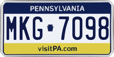PA license plate MKG7098