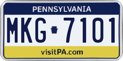 PA license plate MKG7101