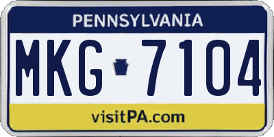 PA license plate MKG7104