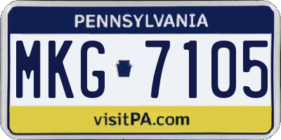 PA license plate MKG7105
