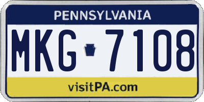 PA license plate MKG7108