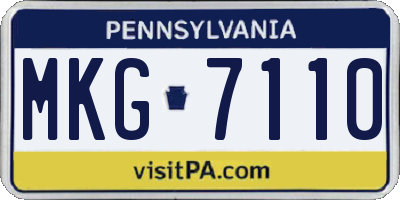 PA license plate MKG7110
