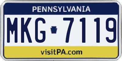 PA license plate MKG7119