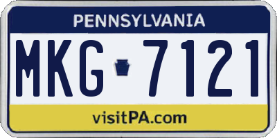 PA license plate MKG7121