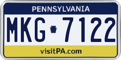 PA license plate MKG7122