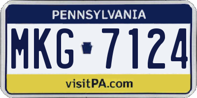 PA license plate MKG7124