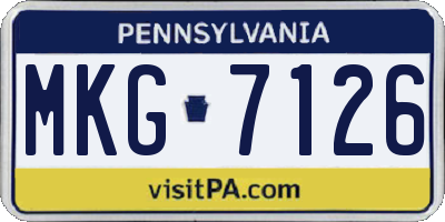 PA license plate MKG7126