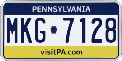 PA license plate MKG7128