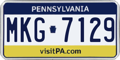 PA license plate MKG7129