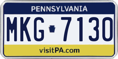 PA license plate MKG7130
