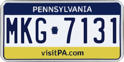 PA license plate MKG7131