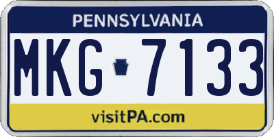 PA license plate MKG7133