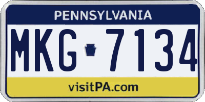 PA license plate MKG7134