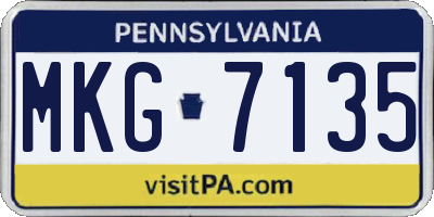 PA license plate MKG7135