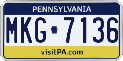 PA license plate MKG7136