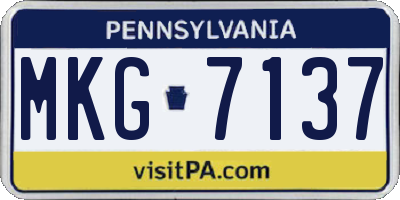 PA license plate MKG7137