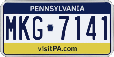 PA license plate MKG7141