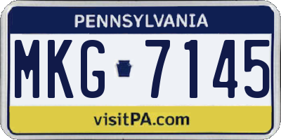 PA license plate MKG7145