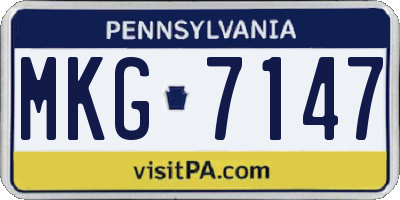 PA license plate MKG7147