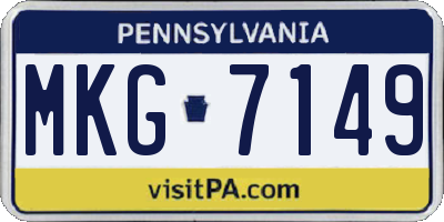 PA license plate MKG7149