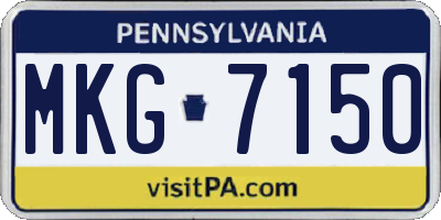 PA license plate MKG7150