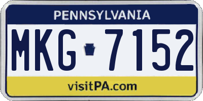 PA license plate MKG7152