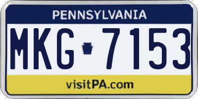 PA license plate MKG7153