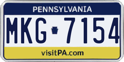 PA license plate MKG7154