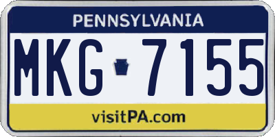 PA license plate MKG7155