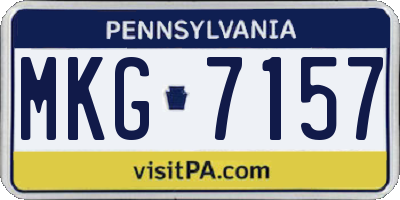 PA license plate MKG7157