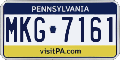 PA license plate MKG7161