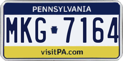 PA license plate MKG7164