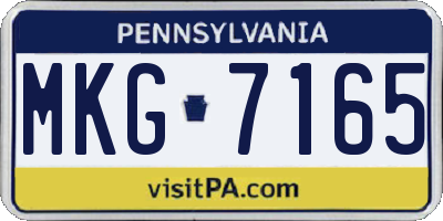 PA license plate MKG7165