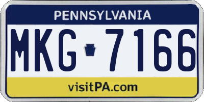 PA license plate MKG7166