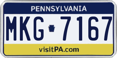 PA license plate MKG7167